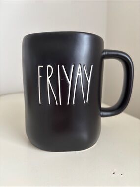 Rae Dunn Large Black Coffee Mug FRIYAY